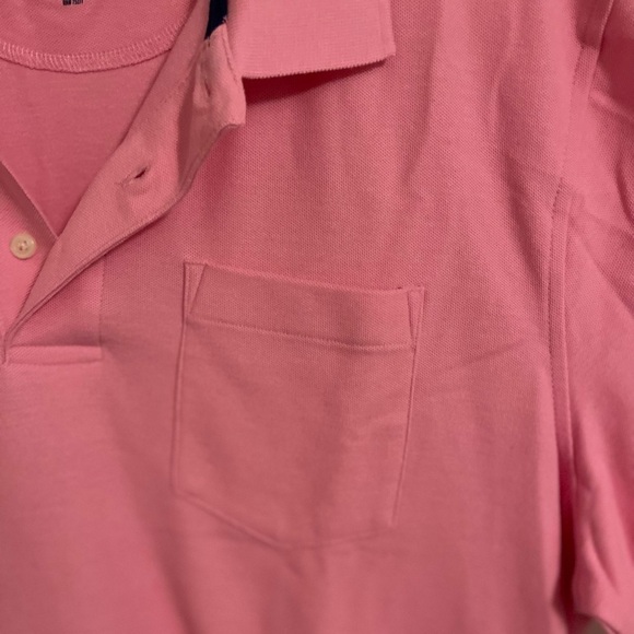 Men’s XL short sleeve polo Croft Barrow pink , easy care, pocket NWOT - Picture 3 of 7